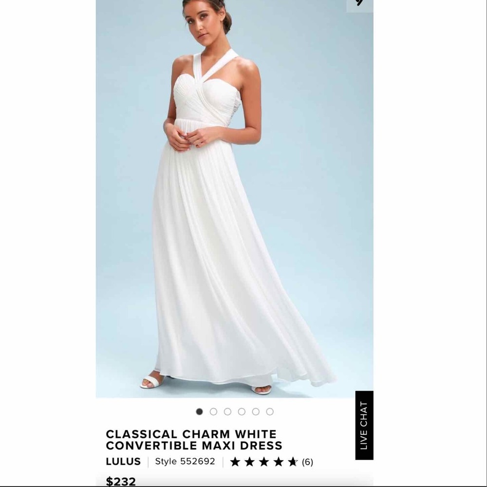 CLASSICAL CHARM WHITE CONVERTIBLE MAXI DRESS
